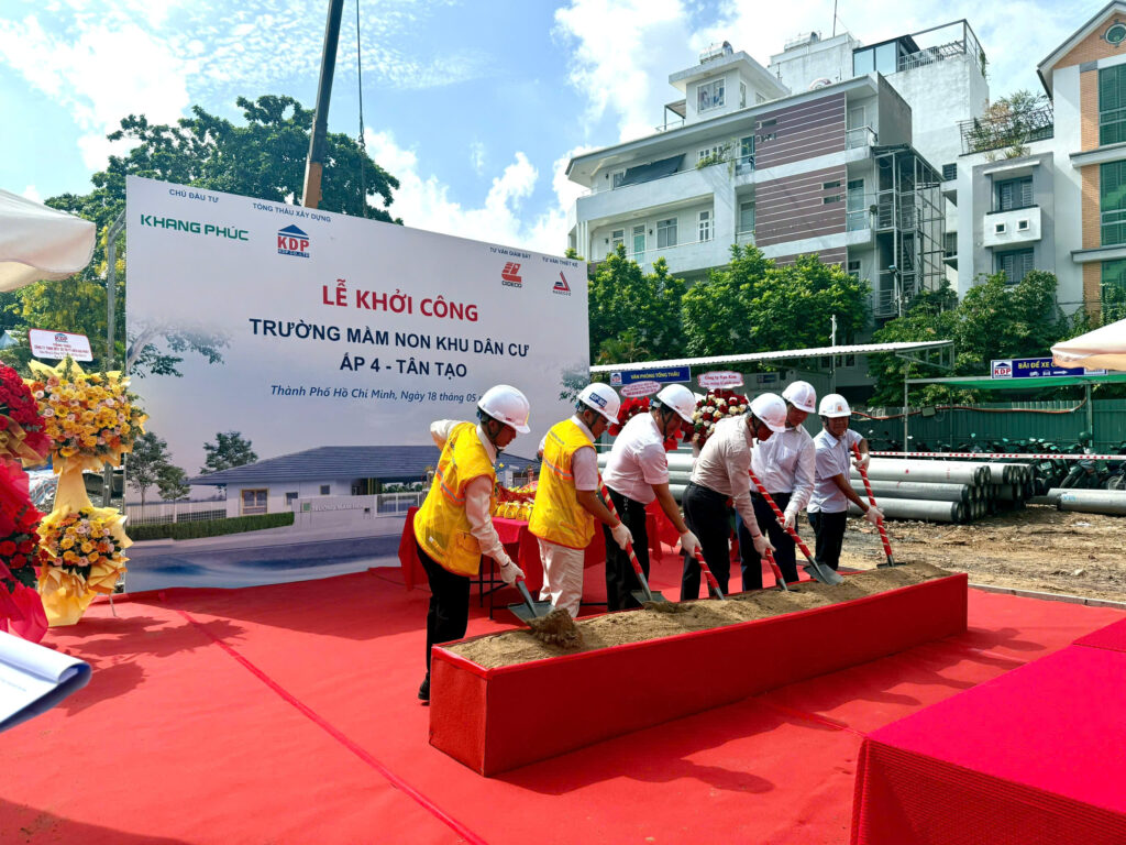 Ngày 18/05/2026, Kiến Đại Phát (KDP) cùng Chủ đầu tư Khang Phúc, Tư vấn giám sát Cedico và UBND phường Tân Tạo đã chính thức khởi công Dự án Trường Mầm non Khu dân cư Ấp 4 Tân Tạo tại TP. Hồ Chí Minh. KDP và Chủ đầu tư Khang Phúc tiếp tục chung tay kiến tạo một công trình giáo dục mang ý nghĩa nhân văn, mang đến những giá trị thiết thực cho thế hệ tương lai 🤝 🤝 Với KDP, mỗi công trình không chỉ được xây dựng bằng năng lực và trách nhiệm, mà còn bằng khát vọng tạo nên những giá trị bền vững cho cộng đồng. Sự đồng hành cùng Chủ đầu tư Khang Phúc trong các dự án phục vụ xã hội là minh chứng cho tầm nhìn chung của hai doanh nghiệp: kiến tạo những không gian tốt hơn để góp phần xây dựng một cộng đồng phát triển bền vững và nhân văn